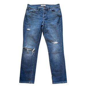 Madewell Womens Jeans Blue Size 27 Slim Boyjean Distressed Boyfriend Fit Denim